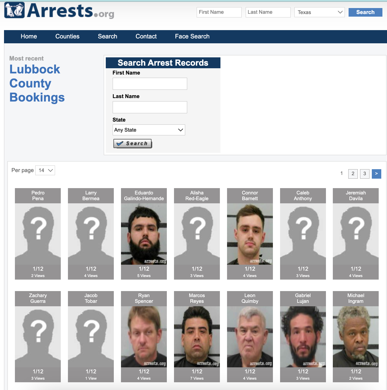 lubbock county arrest records