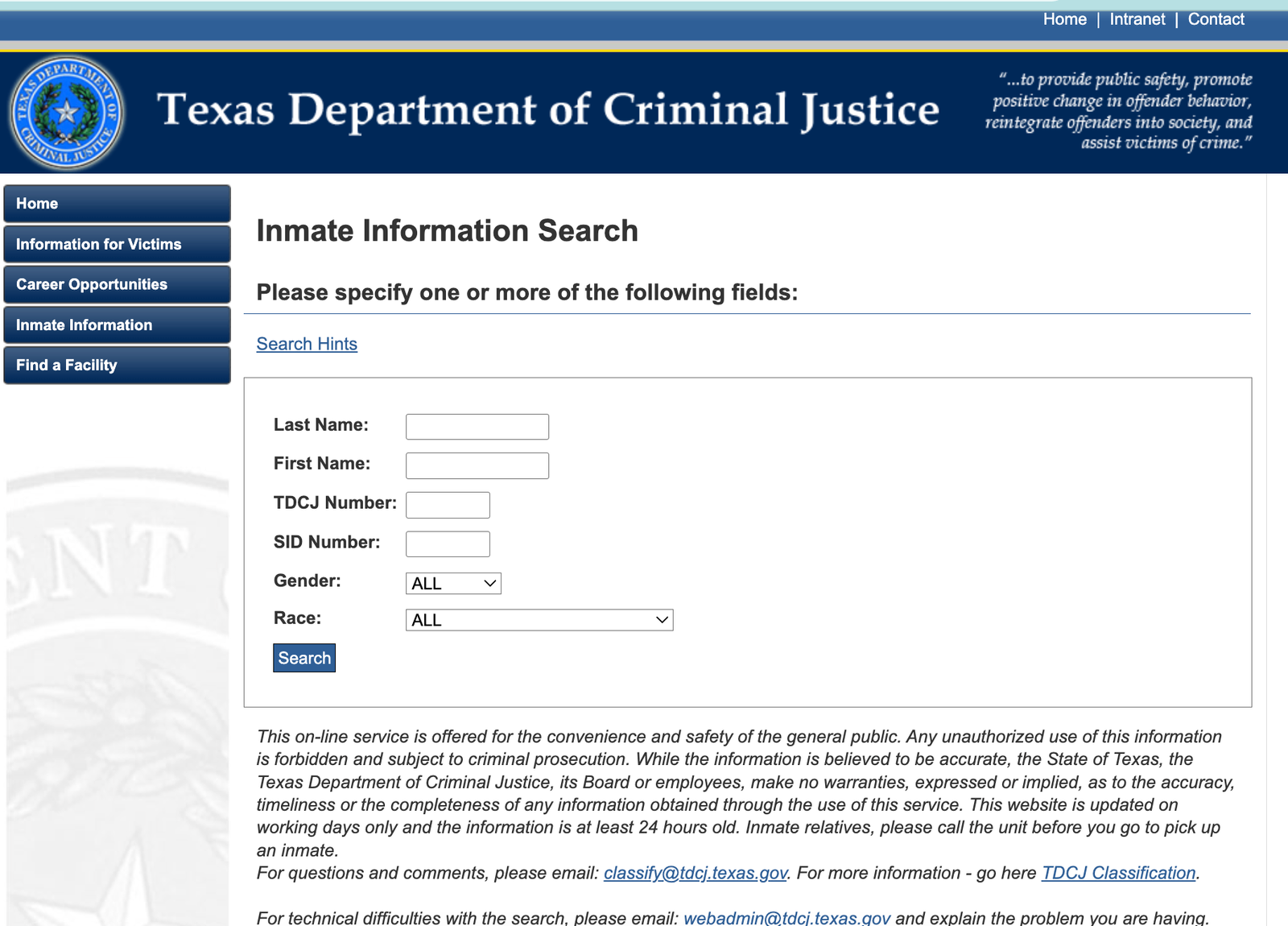 arrests.org texas