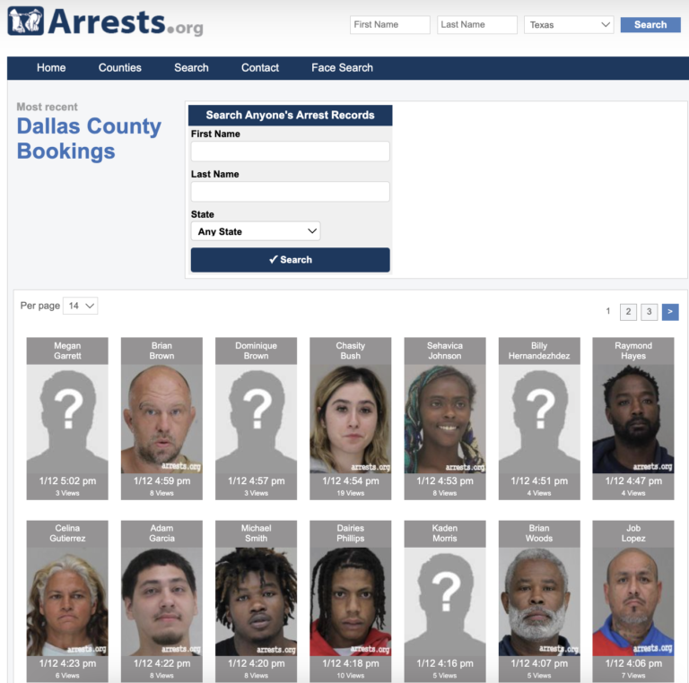 dallas county arrest records