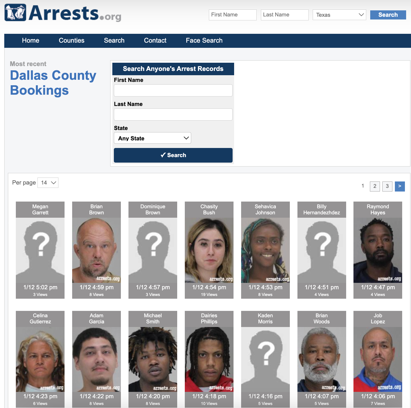 dallas county arrest records