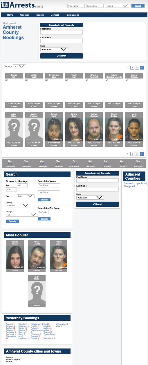 Arrest Org Amherst county