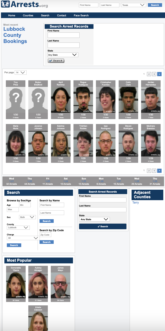 Texas Arrests Org Lubbock