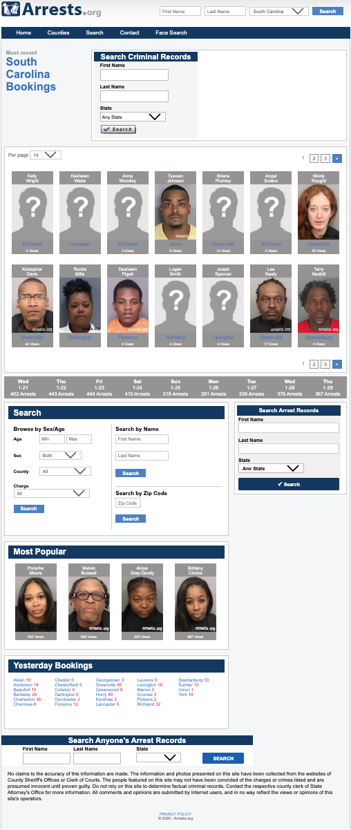 SouthCarolina.Arrests.org