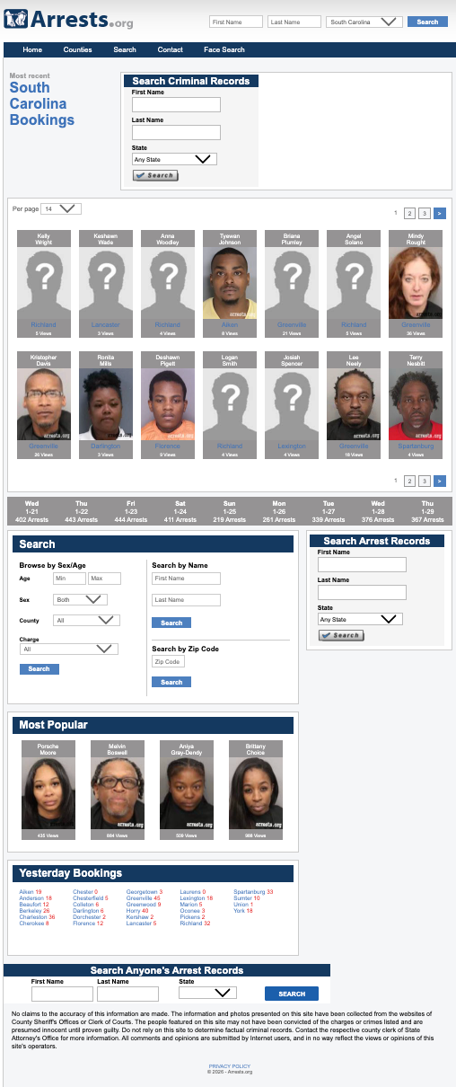 SouthCarolina.Arrests.org