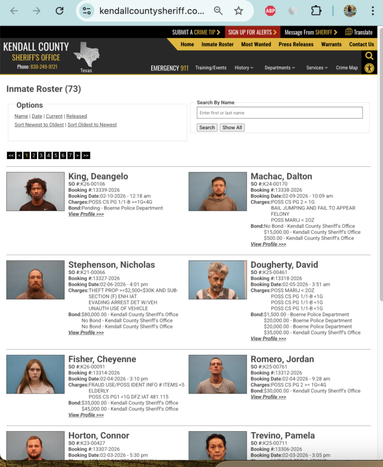 Kendall County Texas Arrest Records